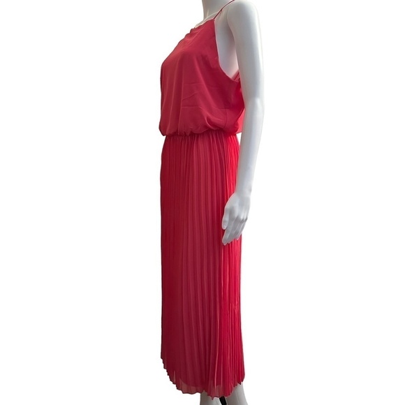 Sam Edelman Women's Size 2 Pleated Maxi Sleeveless Pretty Pink Chiffon Dress NEW - Picture 5 of 16